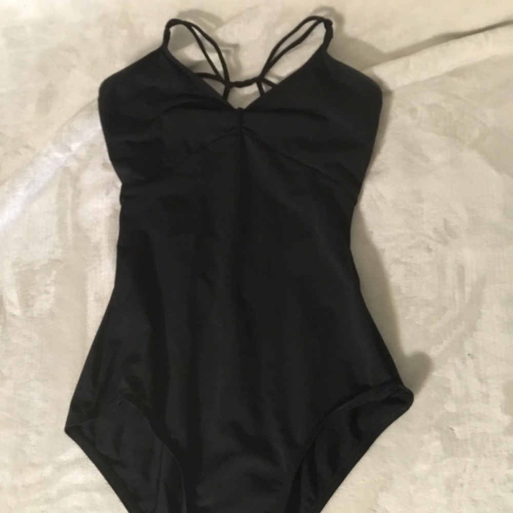 Black v neck leotard